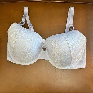 Victorias Secret 38D Lined Demi Bra Lilac Purple Gold Lingerie Underwired Mesh